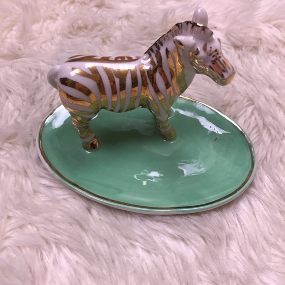 New Anthropologie zebra safari jewelry zenny dish - Picture 7 of 7